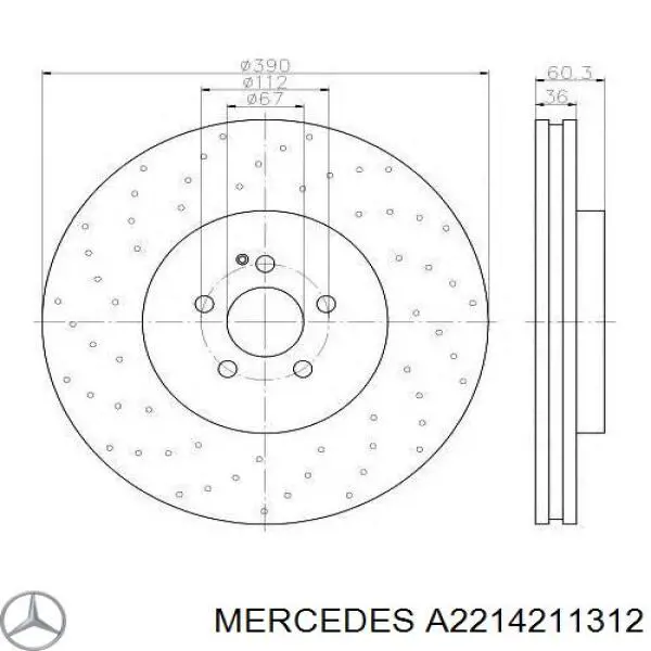 Compre A2214211312 Mercedes Disco do freio dianteiro