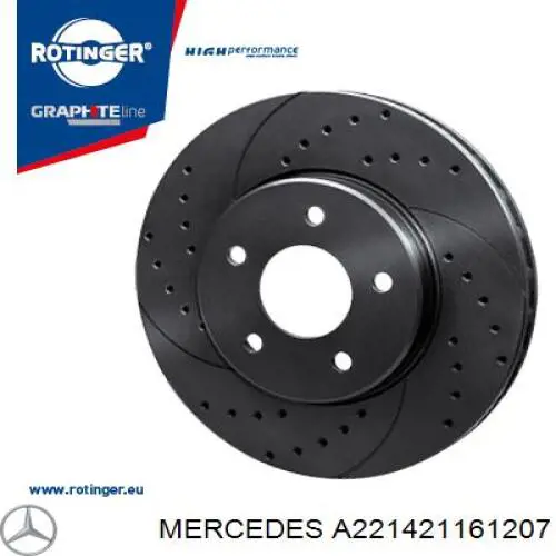 Compre A221421161207 Mercedes Disco do freio dianteiro
