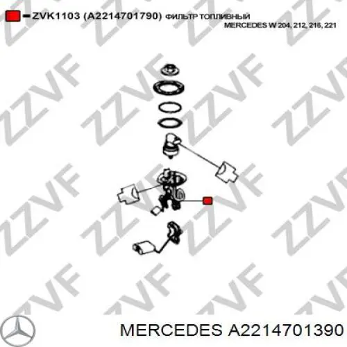 Compre A2214701390 Mercedes Filtro de combustível