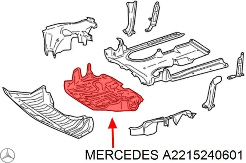 Proteção de motor, de panela (da seção de motor) Mercedes A2215240601 preço, a partir de 71,96 USD