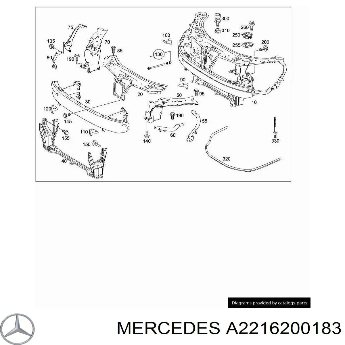 A2216200183 Mercedes Consola (adaptador) de fixação da luz dianteira esquerda