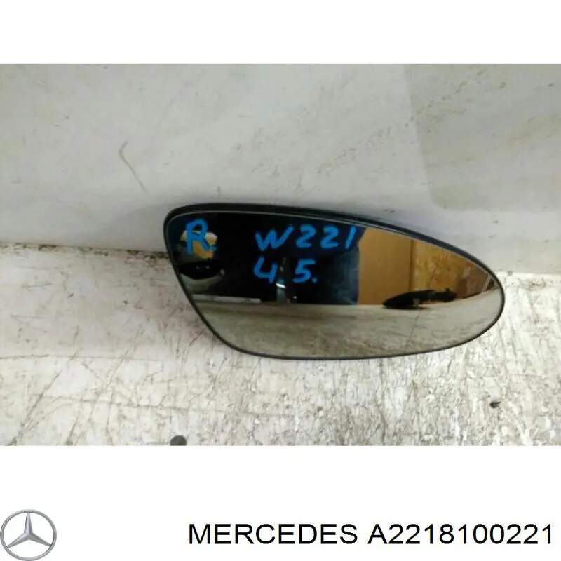 A2218100221 Mercedes Elemento espelhado do espelho de retrovisão direito