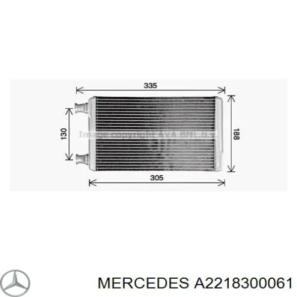A2218300061 Mercedes Radiador de forno (de aquecedor)