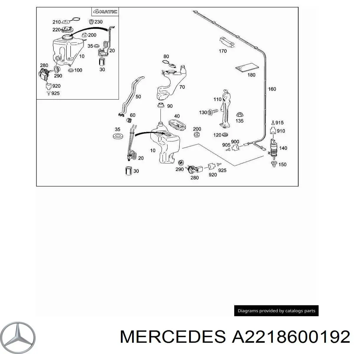 A2218600192 Mercedes Mangueira de fluido para lavador de pára-brisas