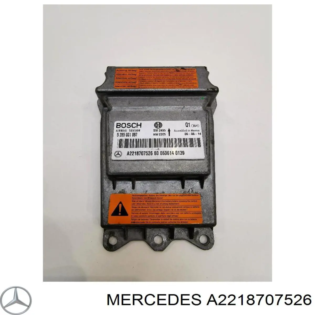 A2218707526 Mercedes Módulo processador de controlo da bolsa de ar (Centralina eletrônica AIRBAG)