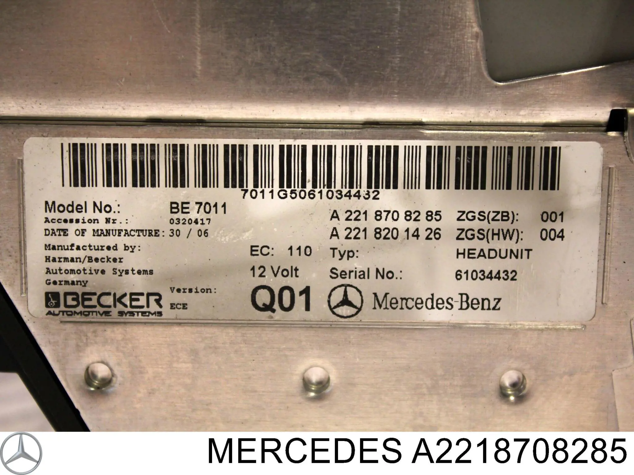 A221870359180 Mercedes Aparelhagem de som (rádio AM/FM)