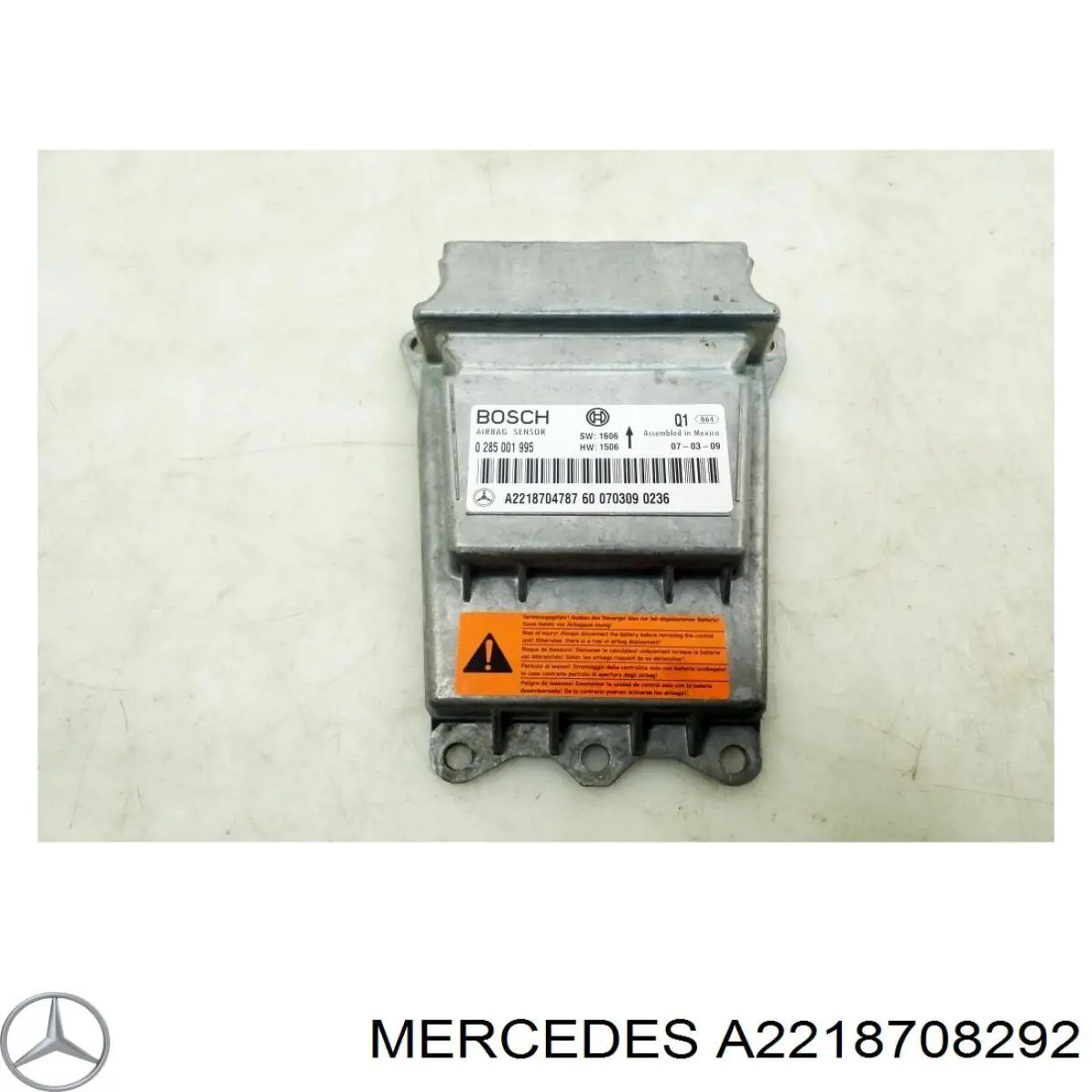 Módulo processador de controlo da bolsa de ar (Centralina eletrônica AIRBAG) Mercedes A2218708292 preço, a partir de 296,25 USD