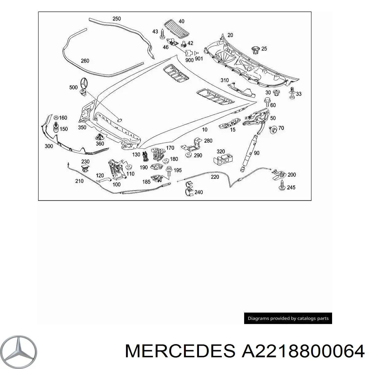 Puxador de abertura da capota Mercedes A2218800064 preço, a partir de 35,36 USD
