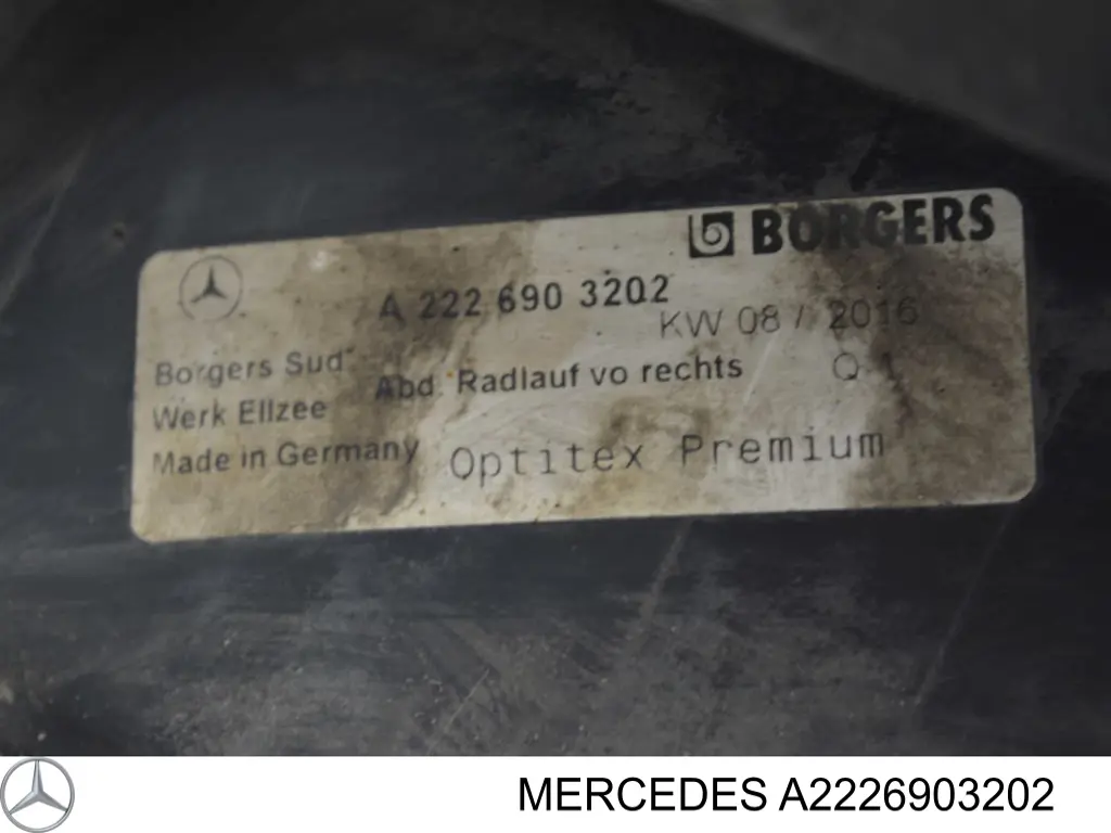 Guarda-barras direito do pára-lama dianteiro Mercedes A2226903202 preço, a partir de 89,30 USD