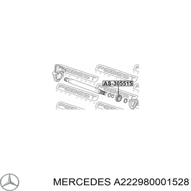 A222980001528 Mercedes Rolamento suspenso do semieixo dianteiro