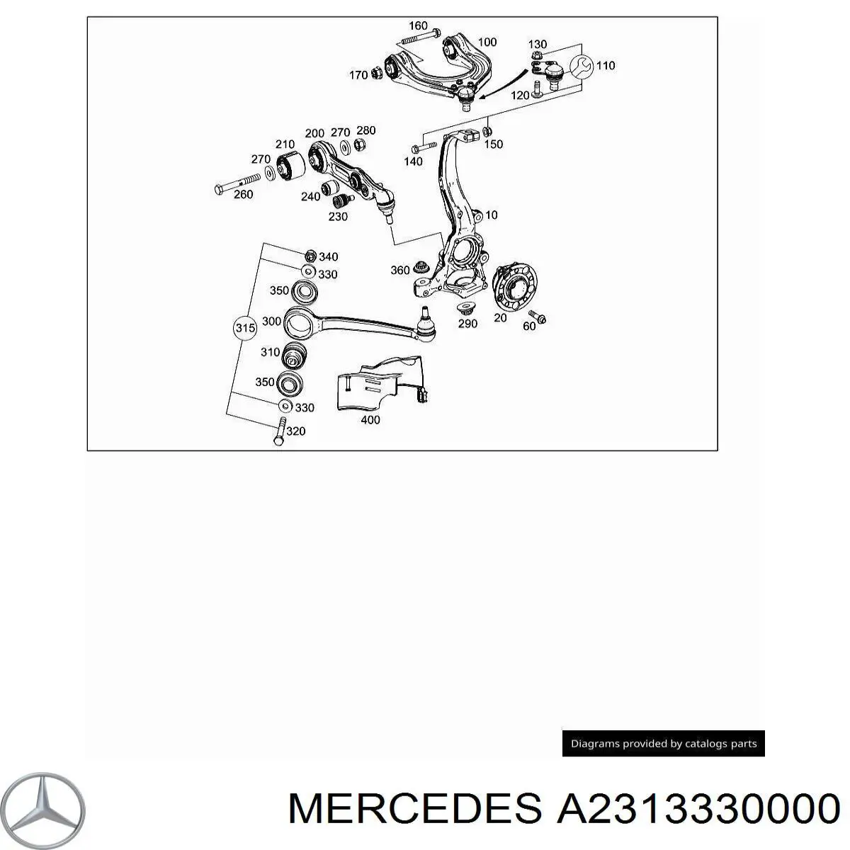 Compre 2313331500 Mercedes Bloco silencioso dianteiro do braço oscilante inferior