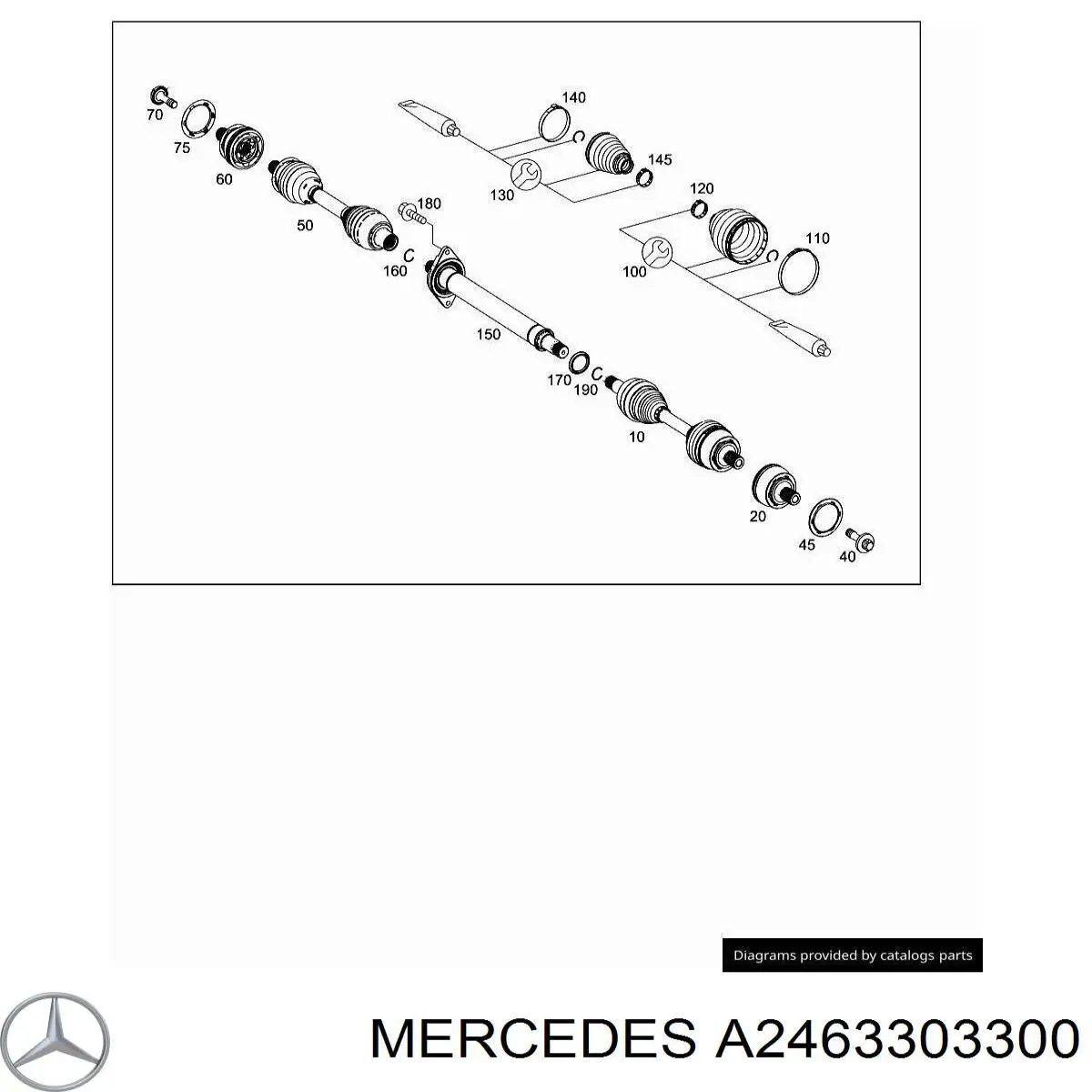 A2463303300 Mercedes Bota de proteção externa de junta homocinética do semieixo dianteiro