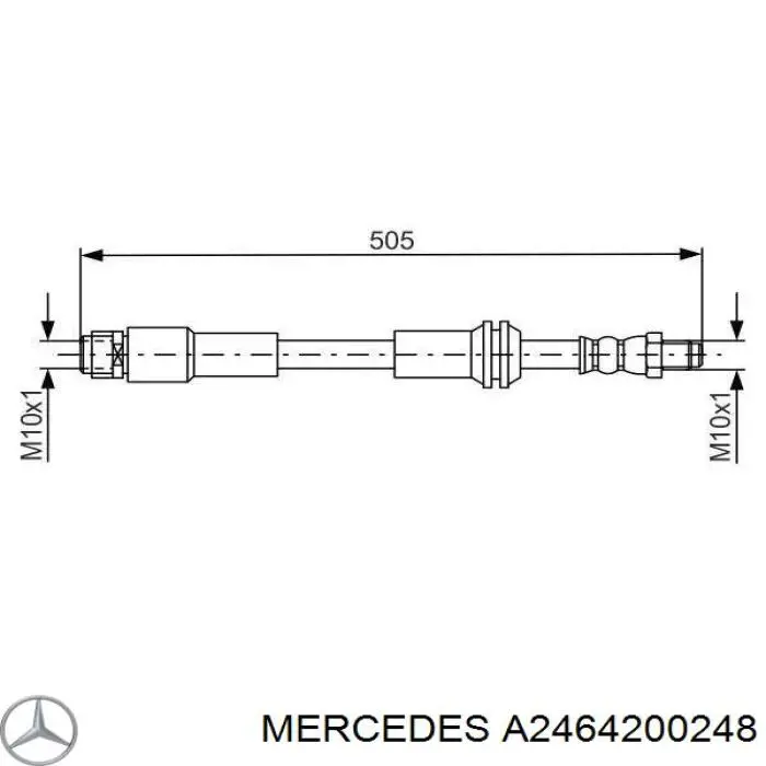 Compre 2464200248 Mercedes Mangueira do freio dianteira