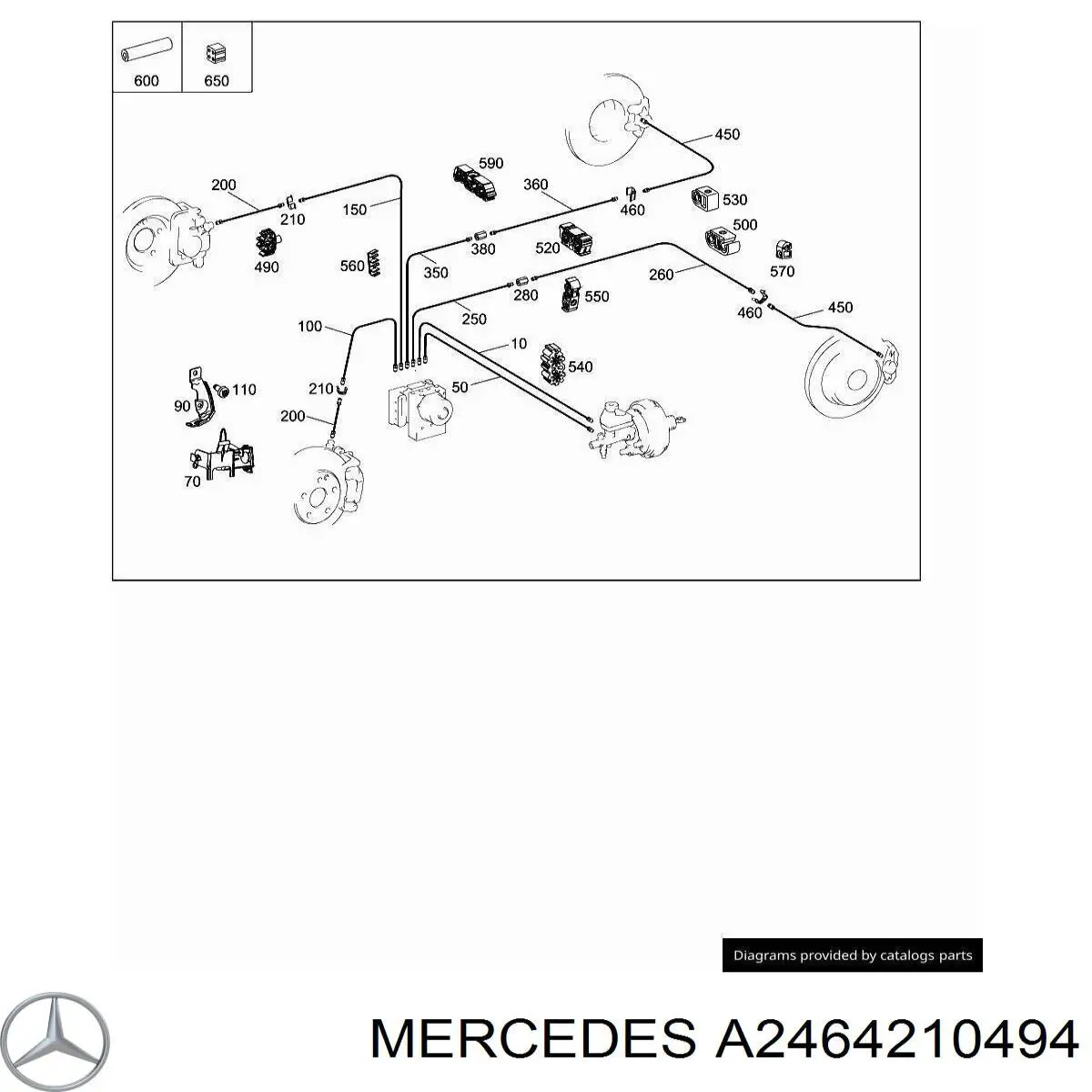 A2464210494 Mercedes Braçadeira de tubo do freio