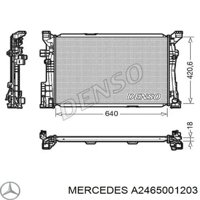 A2465001203 Mercedes Radiador de esfriamento de motor