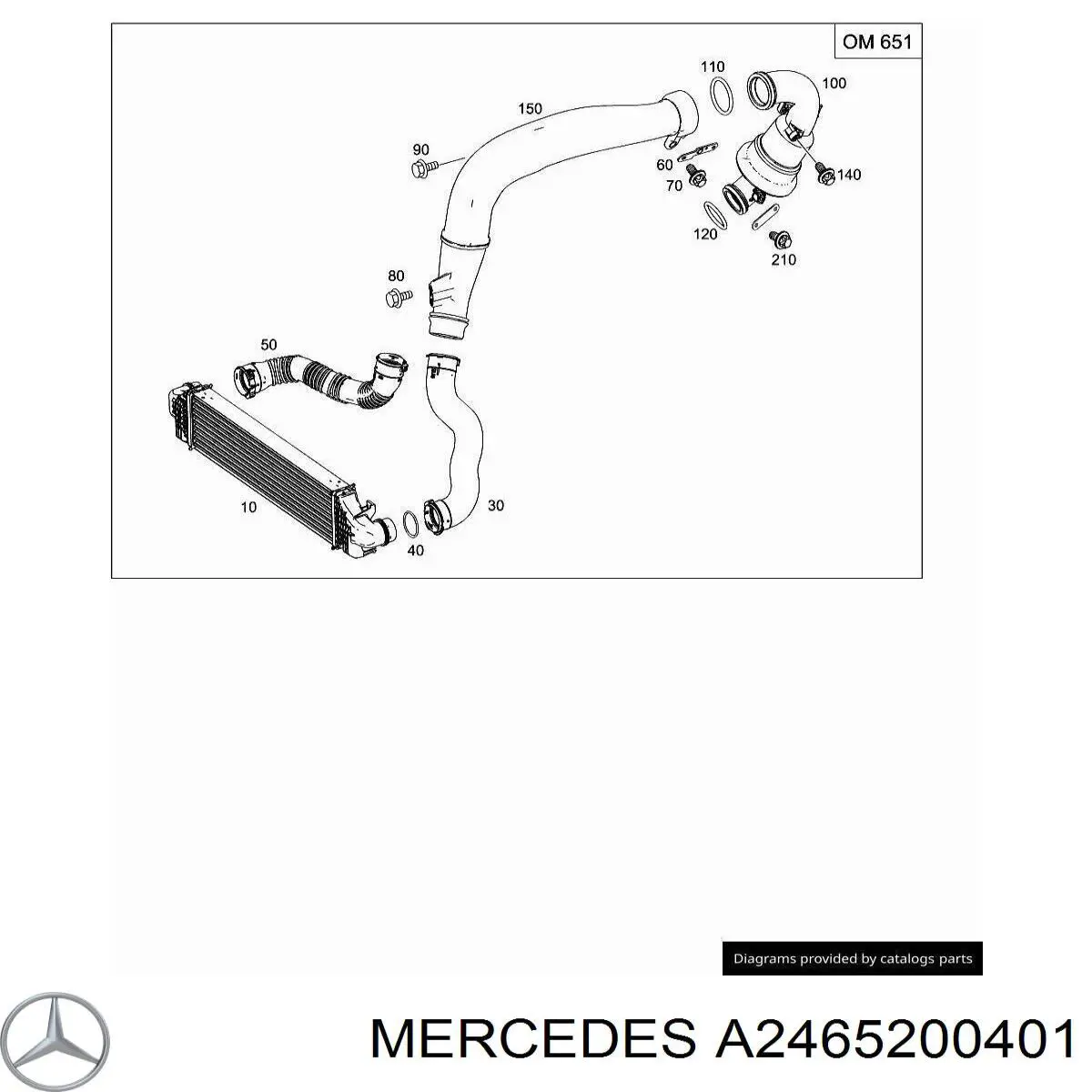 Mangueira (cano derivado) de intercooler Mercedes A2465200401 preço, a partir de 97,13 USD
