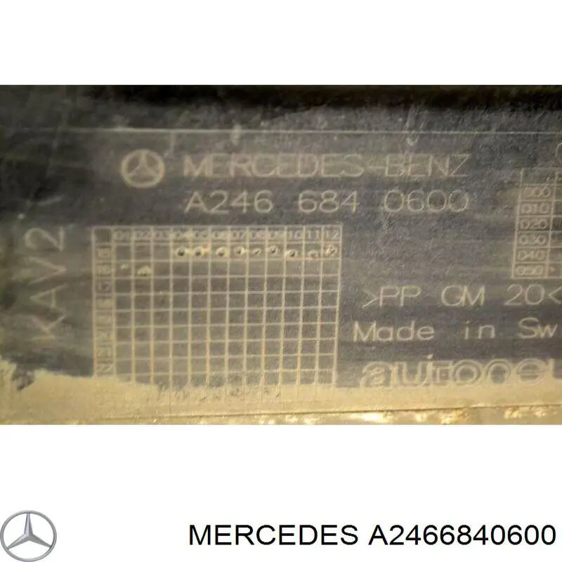A2466840600REF Mercedes Proteção de fundo traseira direita