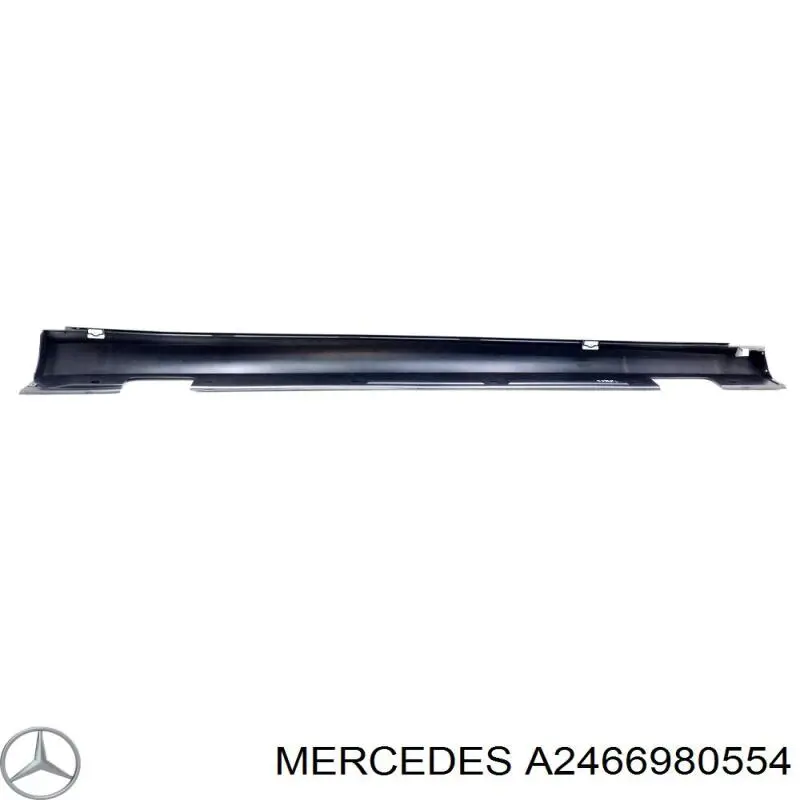 A2466980554 Mercedes Placa sobreposta (moldura) externa esquerda de acesso