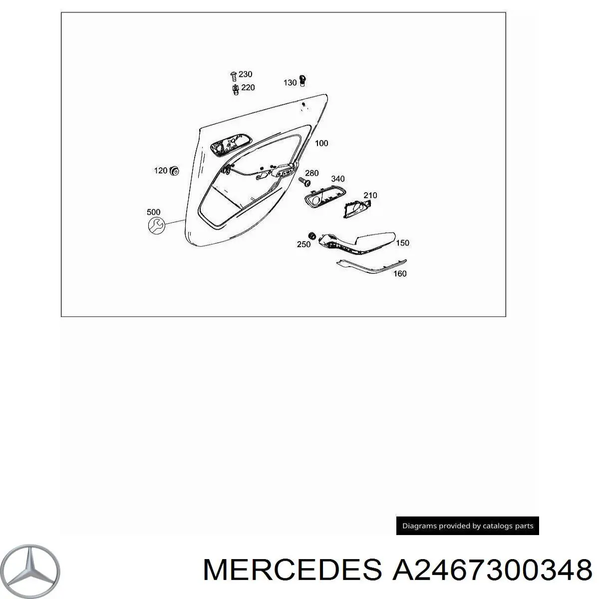 Cobrimento de maçaneta interna traseira esquerda da porta Mercedes A2467300348 preço, a partir de 46,05 USD