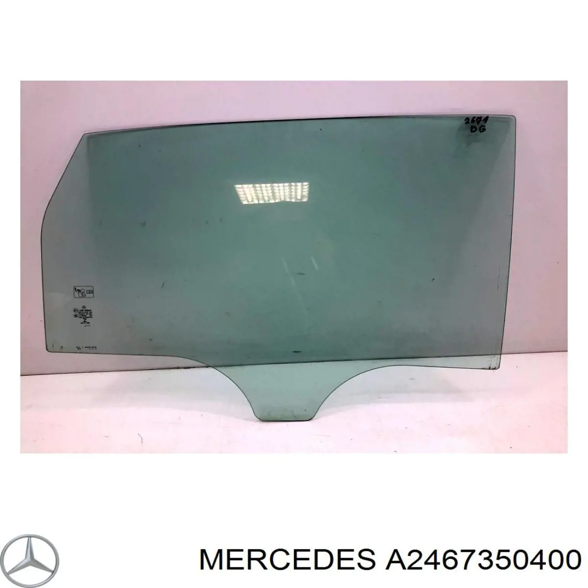 A2467350400 Mercedes Vidro da porta traseira direita