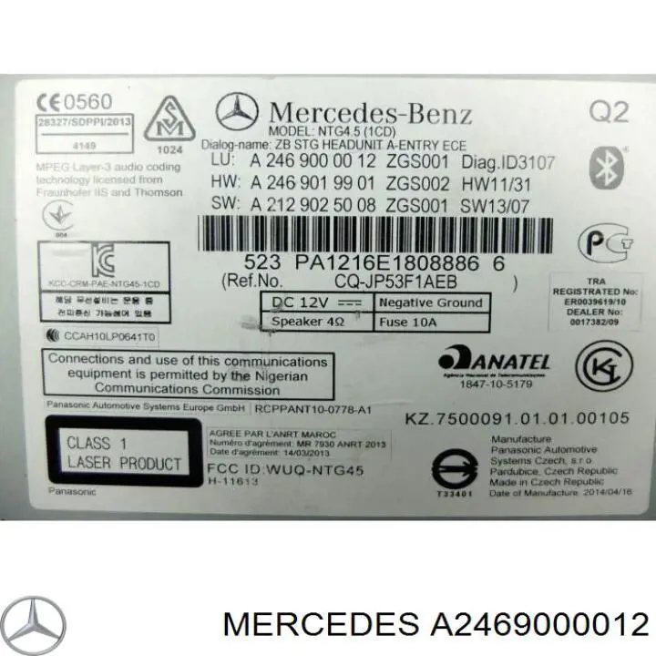 A2469000012 Mercedes Bloco de botões do console central