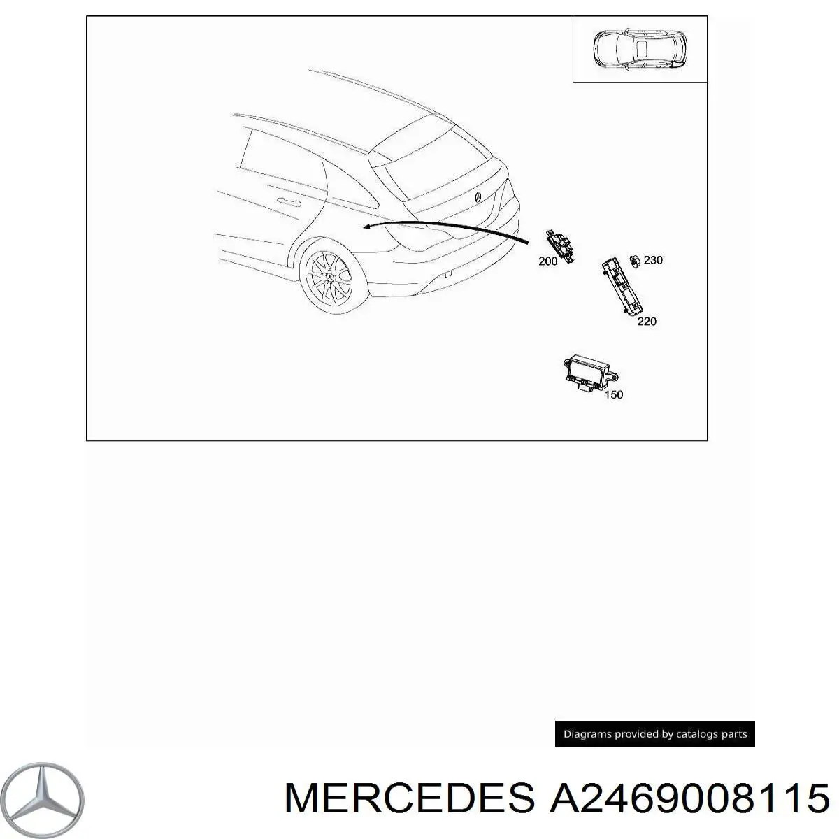 A2469008115 Mercedes Módulo de direção (Centralina eletrônica) de tracção integral