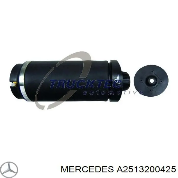 Coxim pneumático (suspensão de lâminas pneumática) do eixo traseiro Mercedes A2513200425 preço, a partir de 151,62 USD