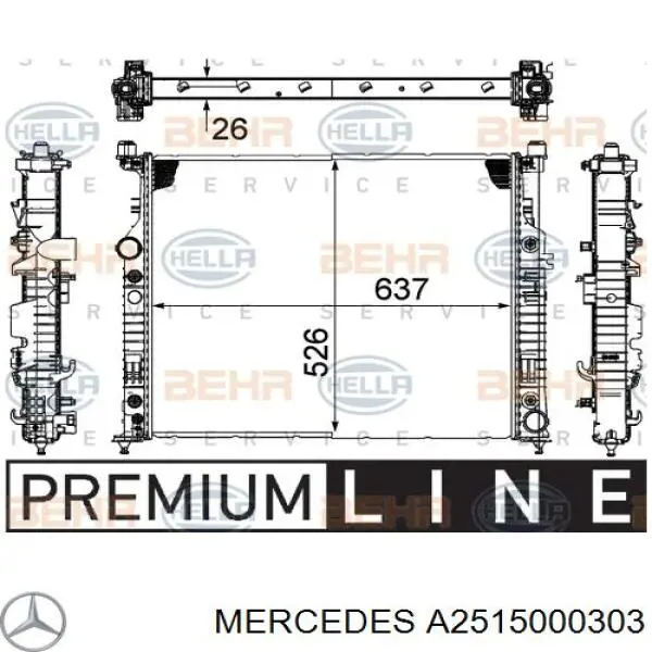 Compre A2515000303 Mercedes Radiador de esfriamento de motor