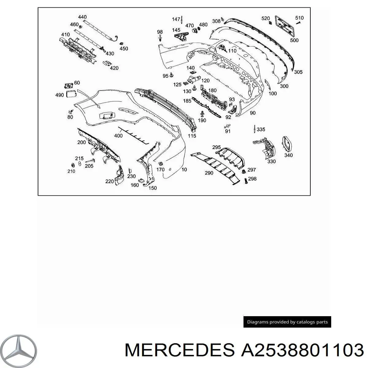 Compre A2538801103 Mercedes Consola esquerda do pára-choque traseiro