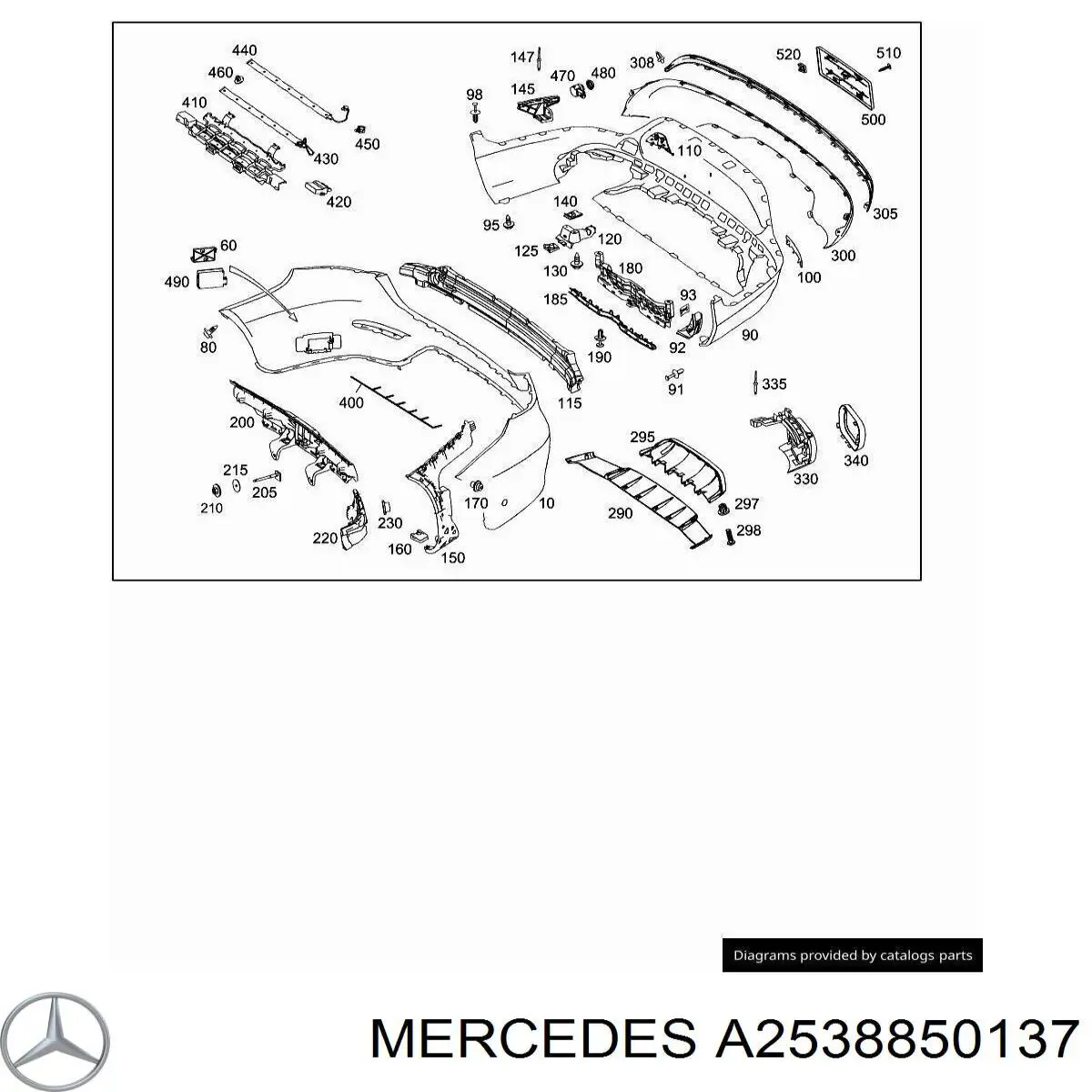 A2538850137 Mercedes Absorvedor (enchido) do pára-choque traseiro