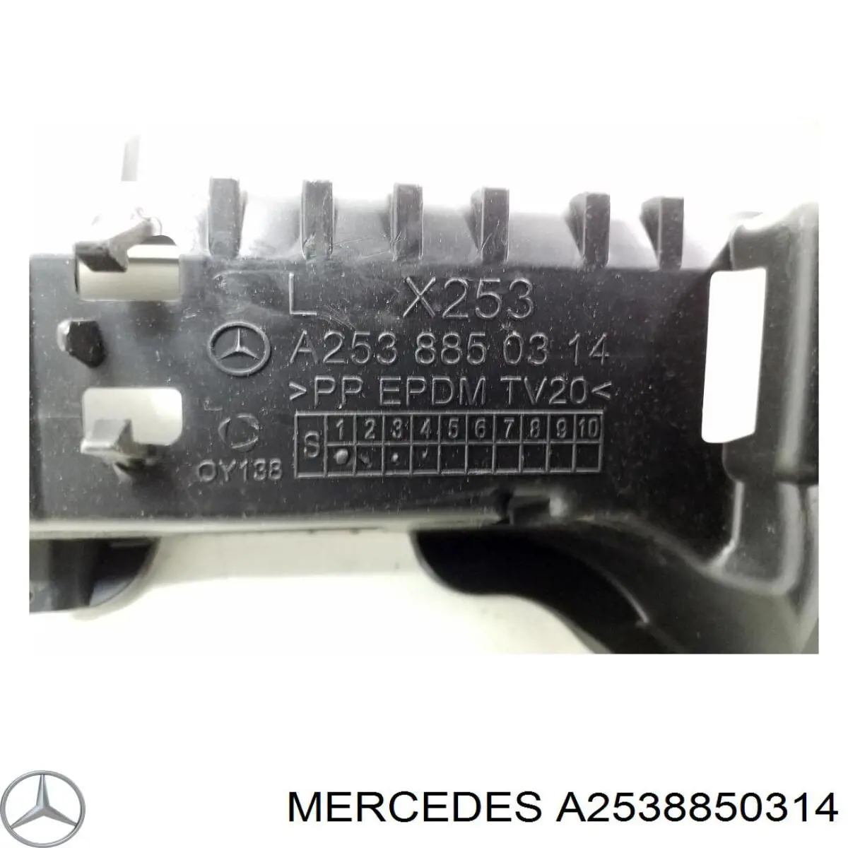 A2538850314 Mercedes Consola esquerda do pára-choque traseiro