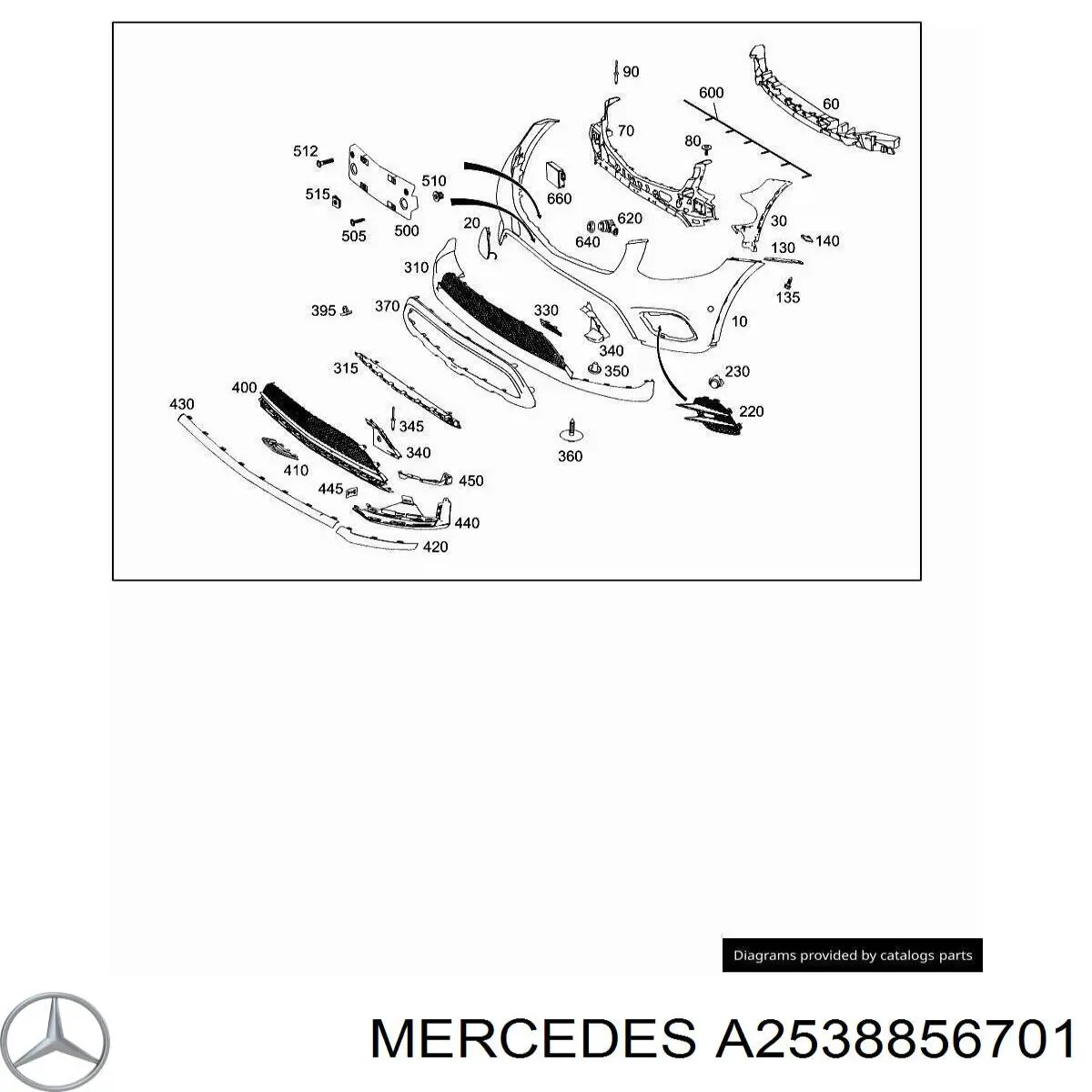 A2538856701 Mercedes Consola do pára-choque dianteiro