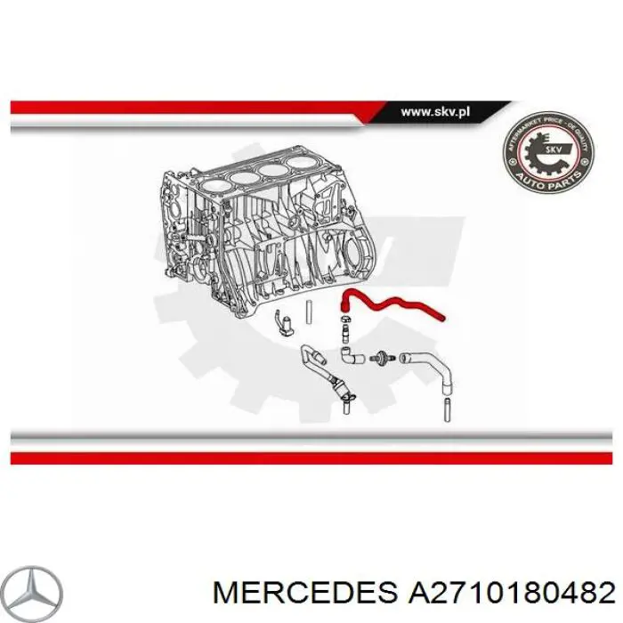 Compre A2710180482 Mercedes Cano derivado de ventilação de cárter (de separador de óleo)