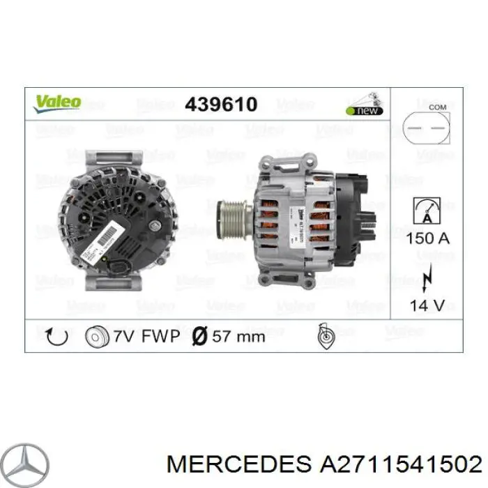 Gerador A2711541502 Mercedes