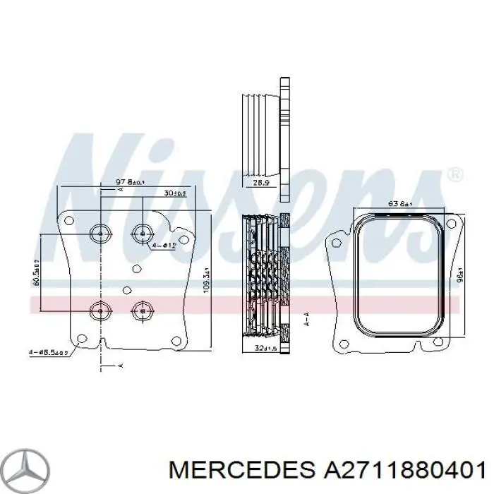 Radiador de óleo Mercedes A2711880401 preço, a partir de 48,54 USD