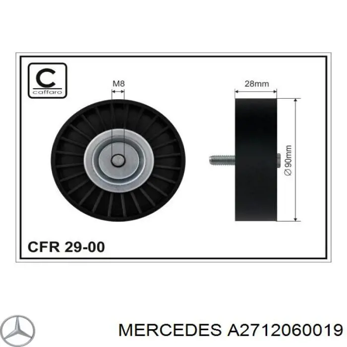Rolo parasita da correia de transmissão Mercedes A2712060019 preço, a partir de 18,96 USD