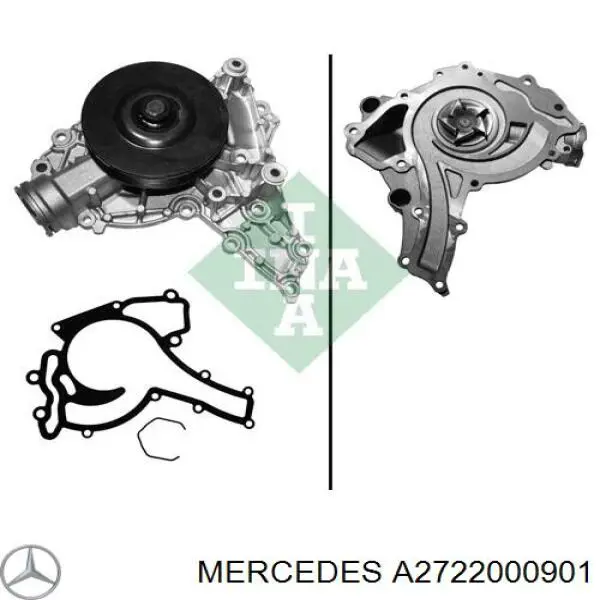 Bomba de água (bomba) de esfriamento Mercedes A2722000901 preço, a partir de 189,14 USD