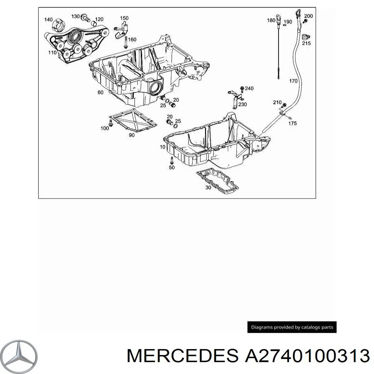 A2740100313 Mercedes Panela de óleo de cárter do motor