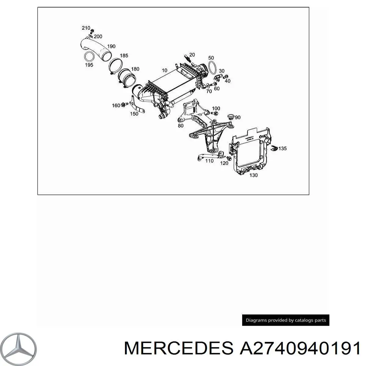 A2740940191 Mercedes Mangueira (cano derivado) de intercooler