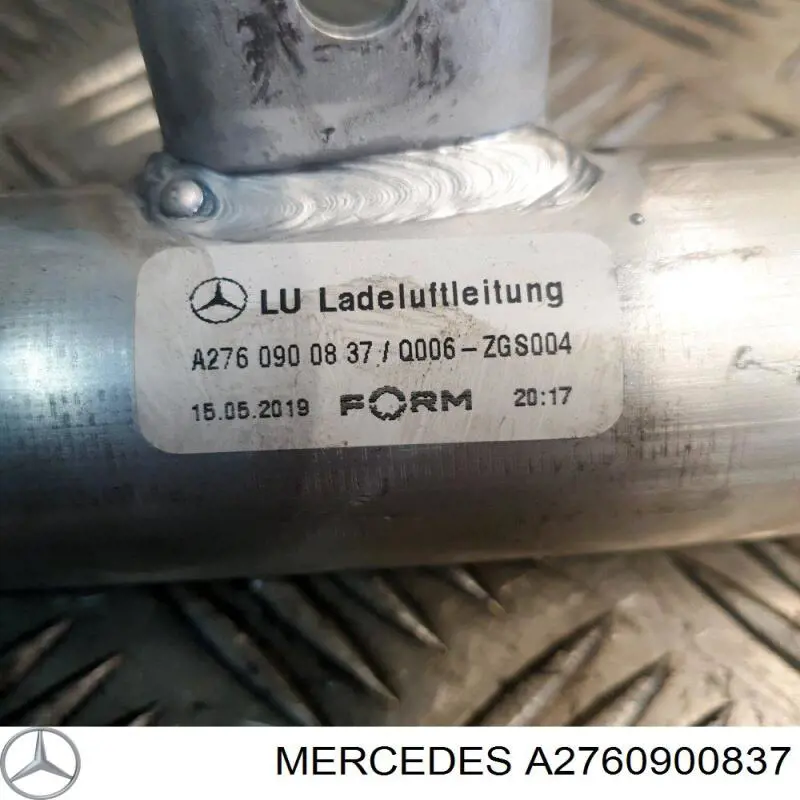 A2760900837 Mercedes Mangueira (cano derivado) de intercooler