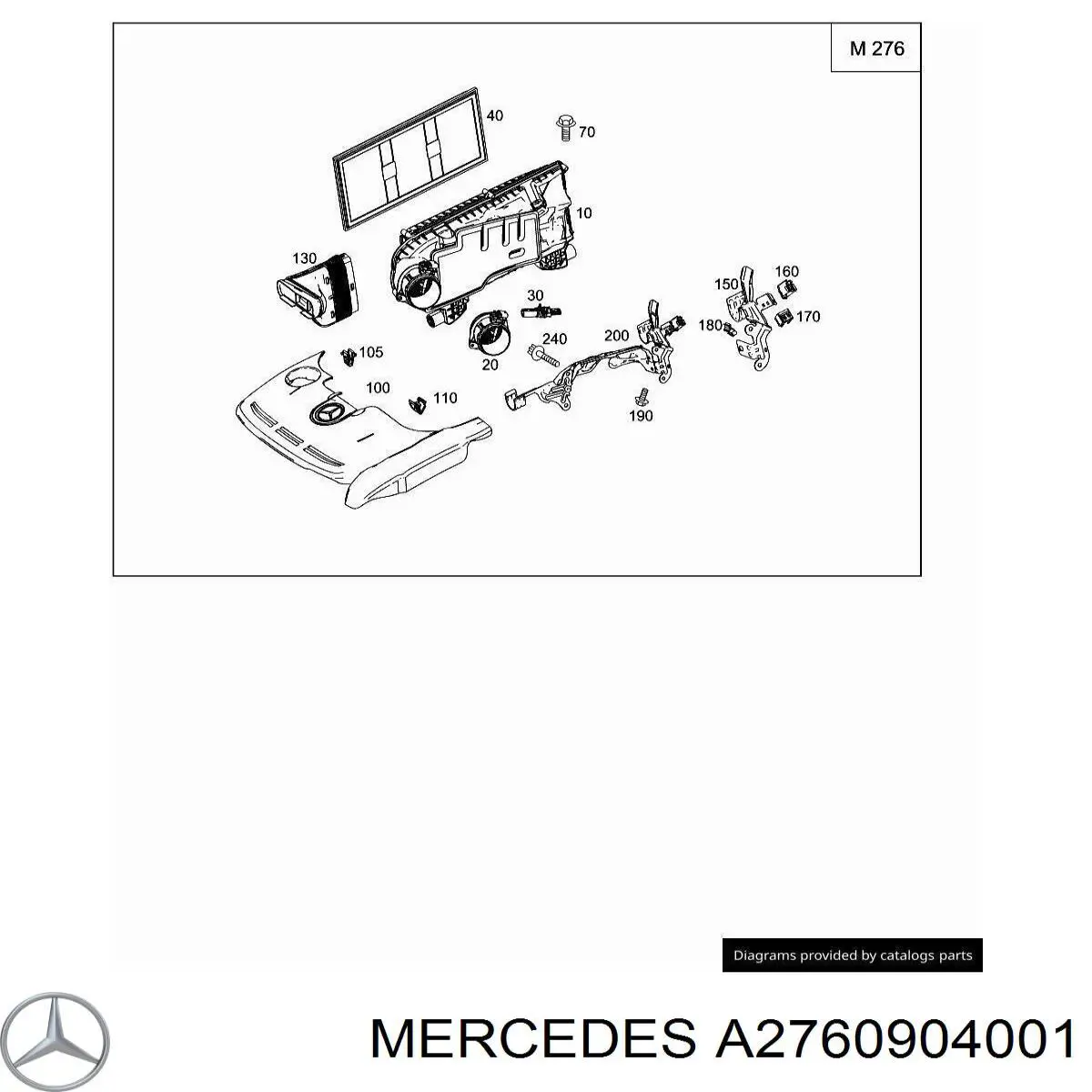 Caixa de filtro de ar direito Mercedes A2760904001 preço, a partir de 201,95 USD