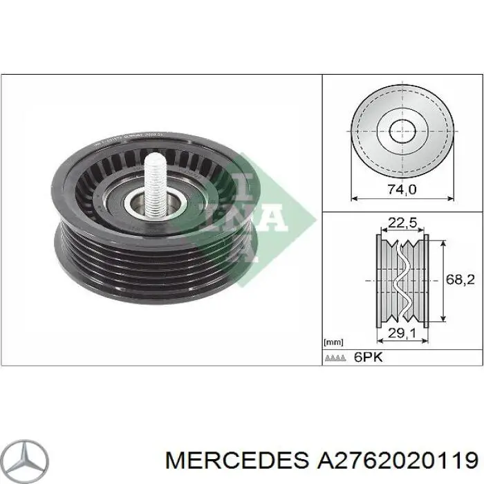 Rolo parasita da correia de transmissão Mercedes A2762020119 preço, a partir de 33,75 USD