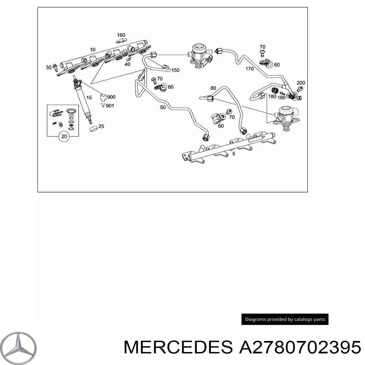 A2780702395 Mercedes Distribuidor de combustível (rampa) esquerdo