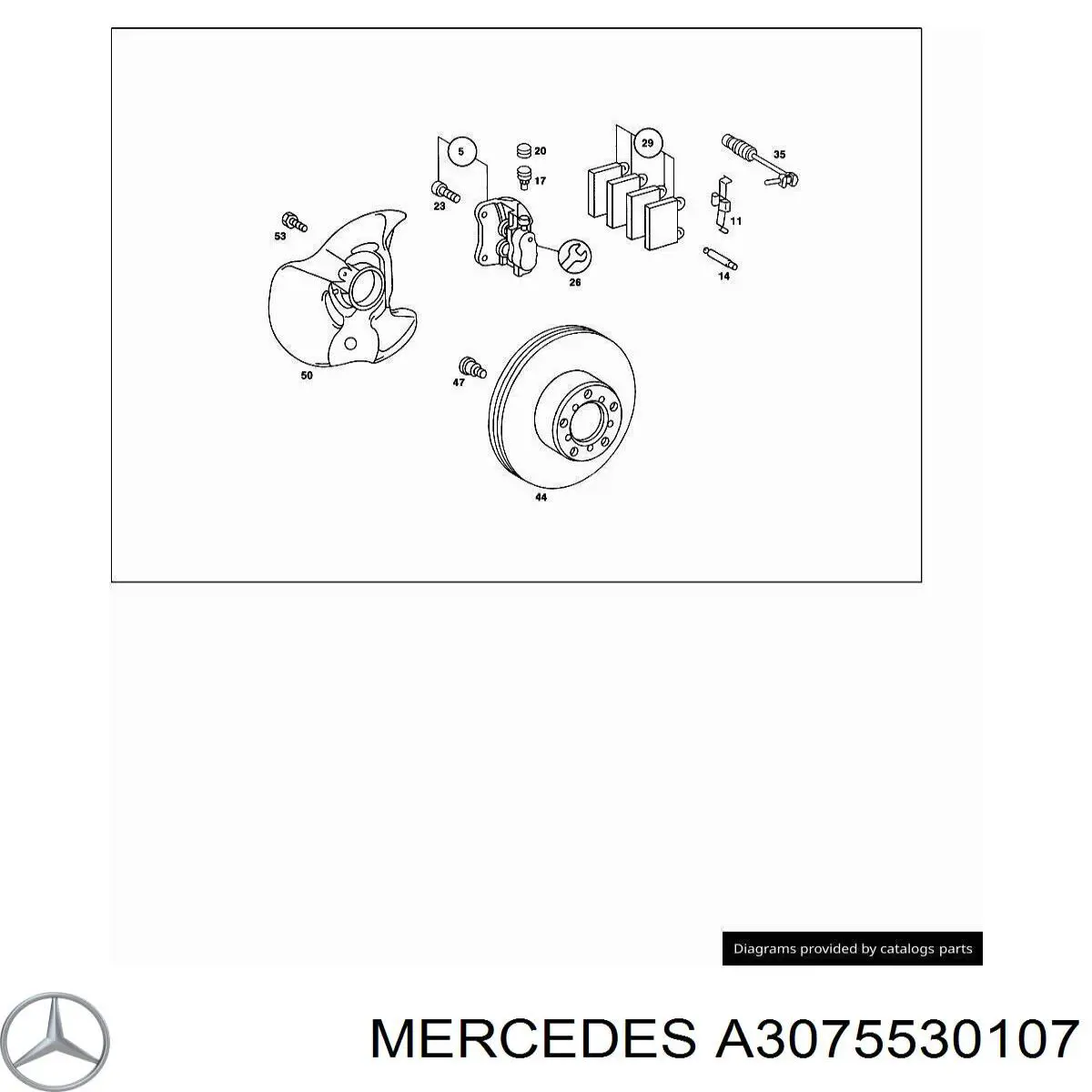 Compre A3075530107 Mercedes Tubo de ligação de bombeio de suporte do freio dianteiro
