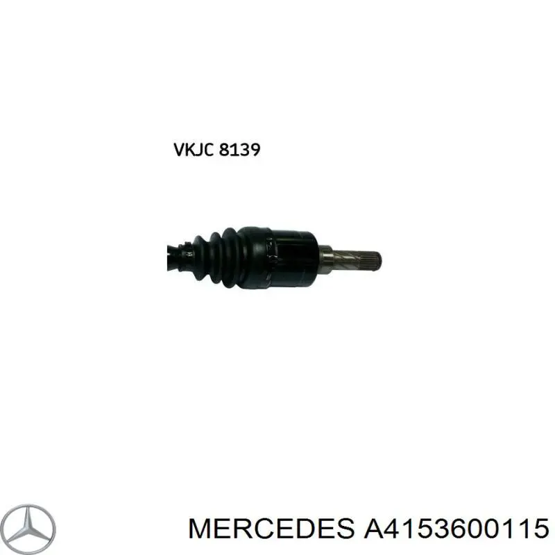 A4153600115 Mercedes Semieixo (acionador) dianteiro esquerdo