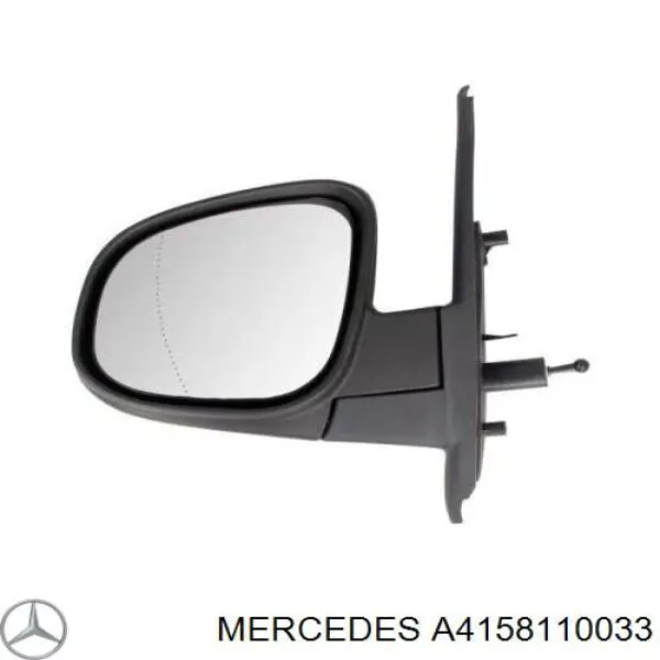A4158110033 Mercedes Elemento espelhado do espelho de retrovisão esquerdo