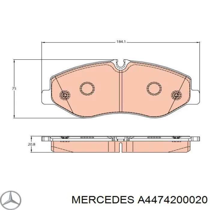 Compre A4474200020 Mercedes Sapatas do freio dianteiras de disco