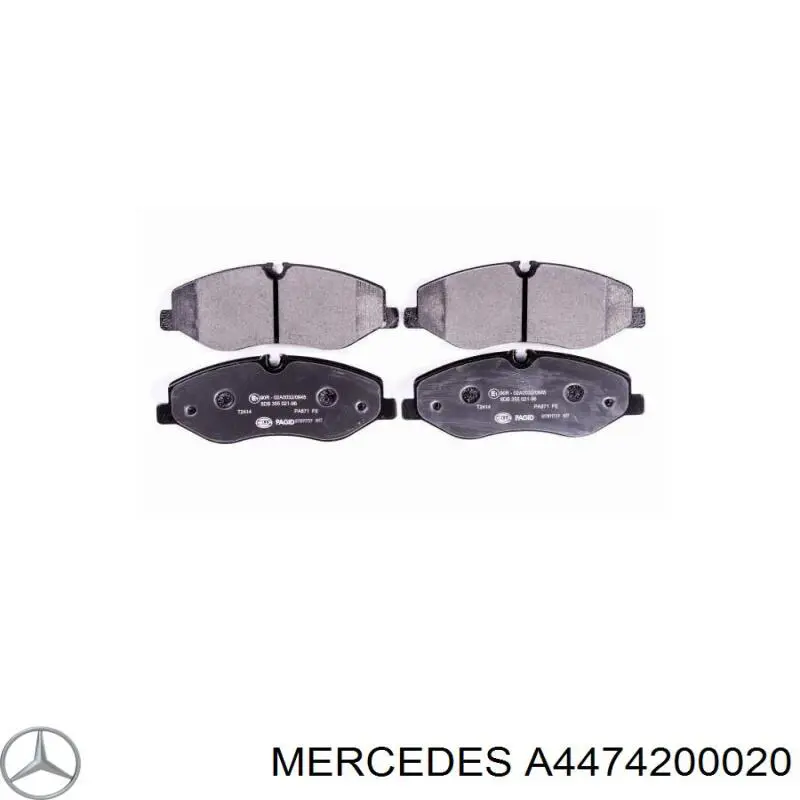 A4474200020 Mercedes Sapatas do freio dianteiras de disco