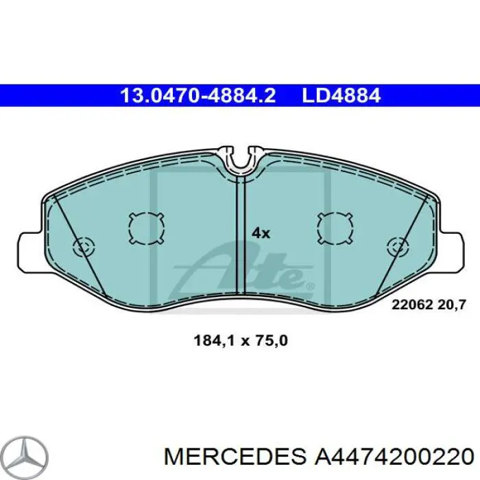 Sapatas do freio dianteiras de disco Mercedes A4474200220 preço, a partir de 37,63 USD