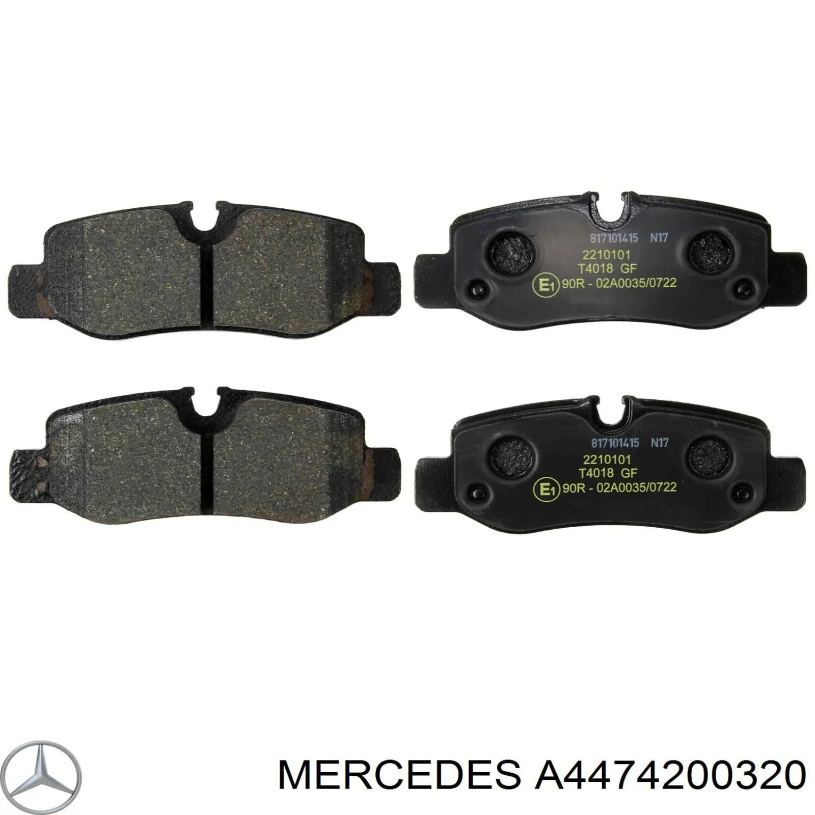 A4474200320 Mercedes Sapatas do freio traseiras de disco